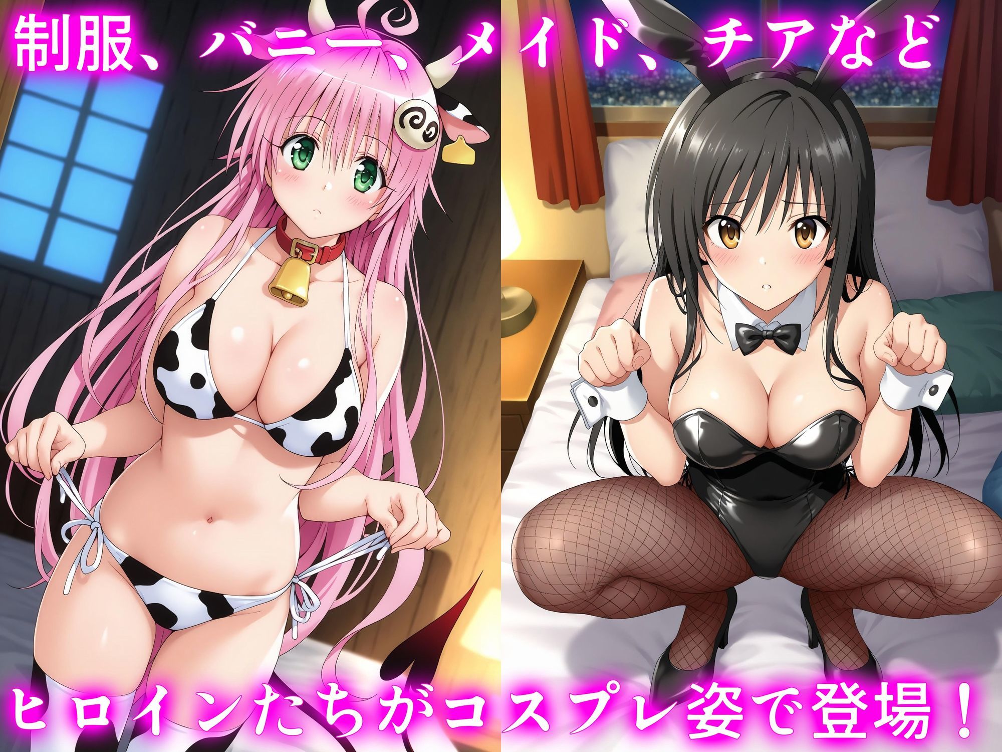 サンプル画像1:ヒロイン×コスプレ  古〇川唯＆ララ・サタ〇ン・デビルーク(シロップ＆クロミツ) [d_661384]