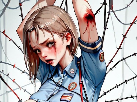 近未来女性捕虜鉄線拷問1