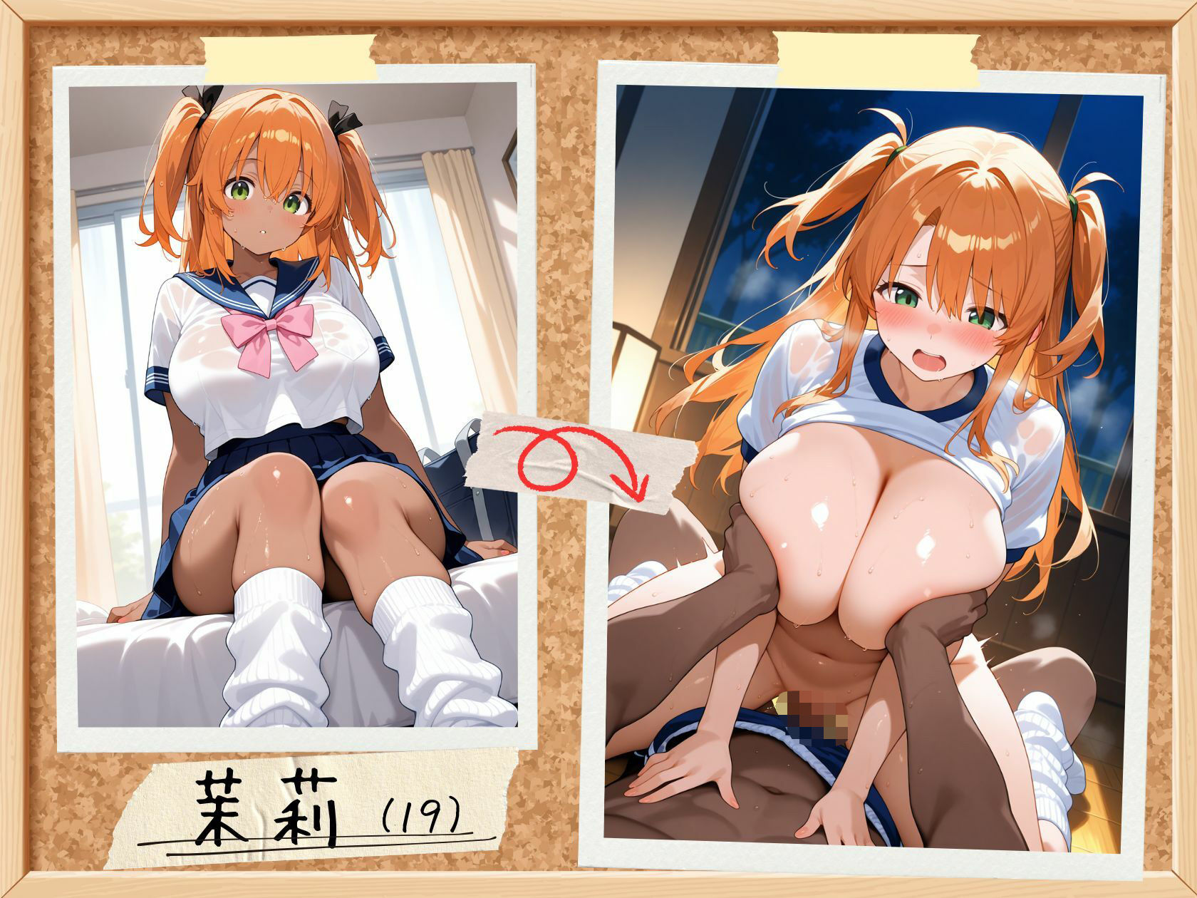 爆乳黒ギャルが白ギャル変身!制服&ブルマ 画像7