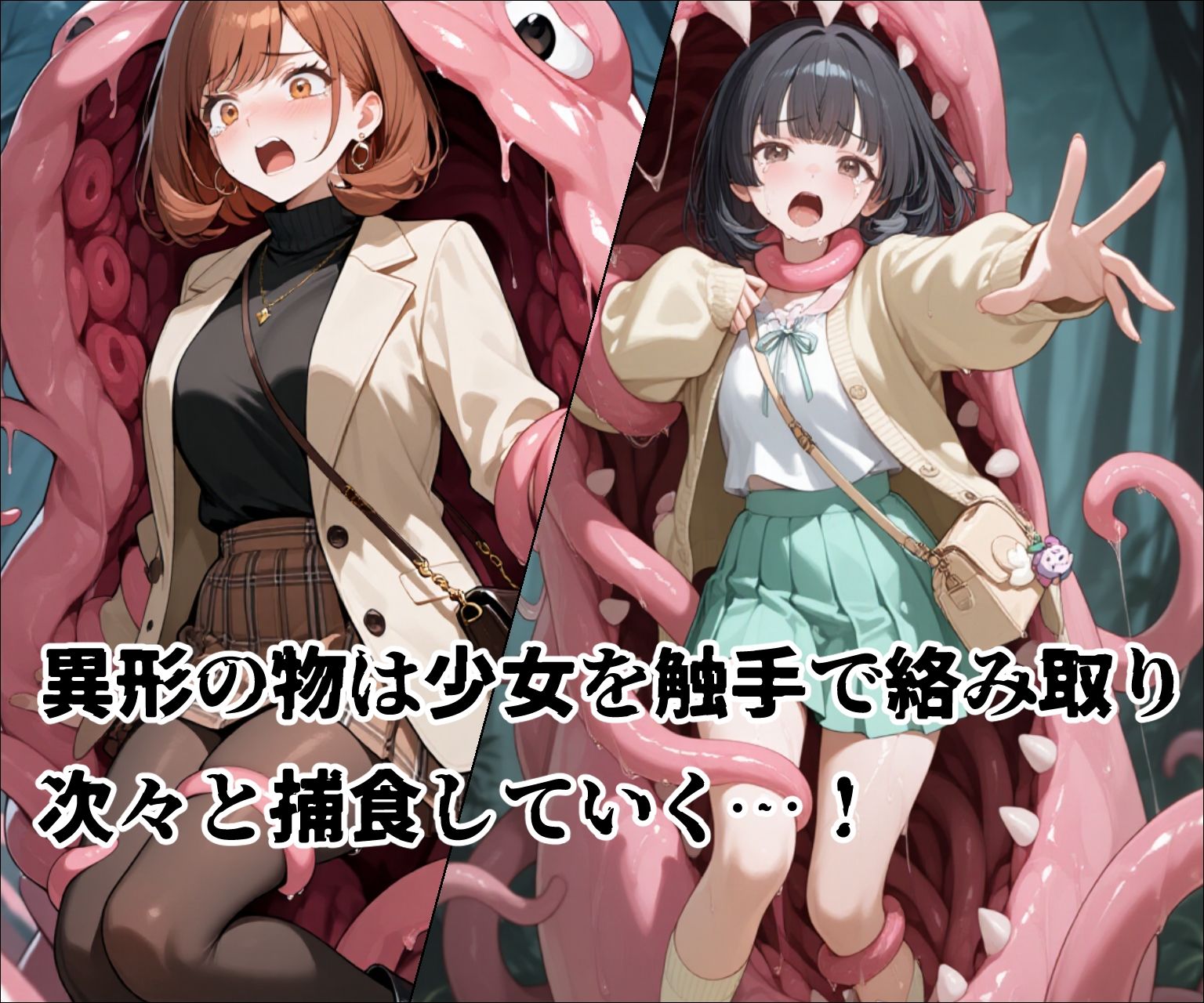 サンプル画像3:肉壁ノ檻 異形に捕らわれた女の子たちは丸呑みの末、終わらない快楽地獄に堕ちる…(えすおー) [d_661834]