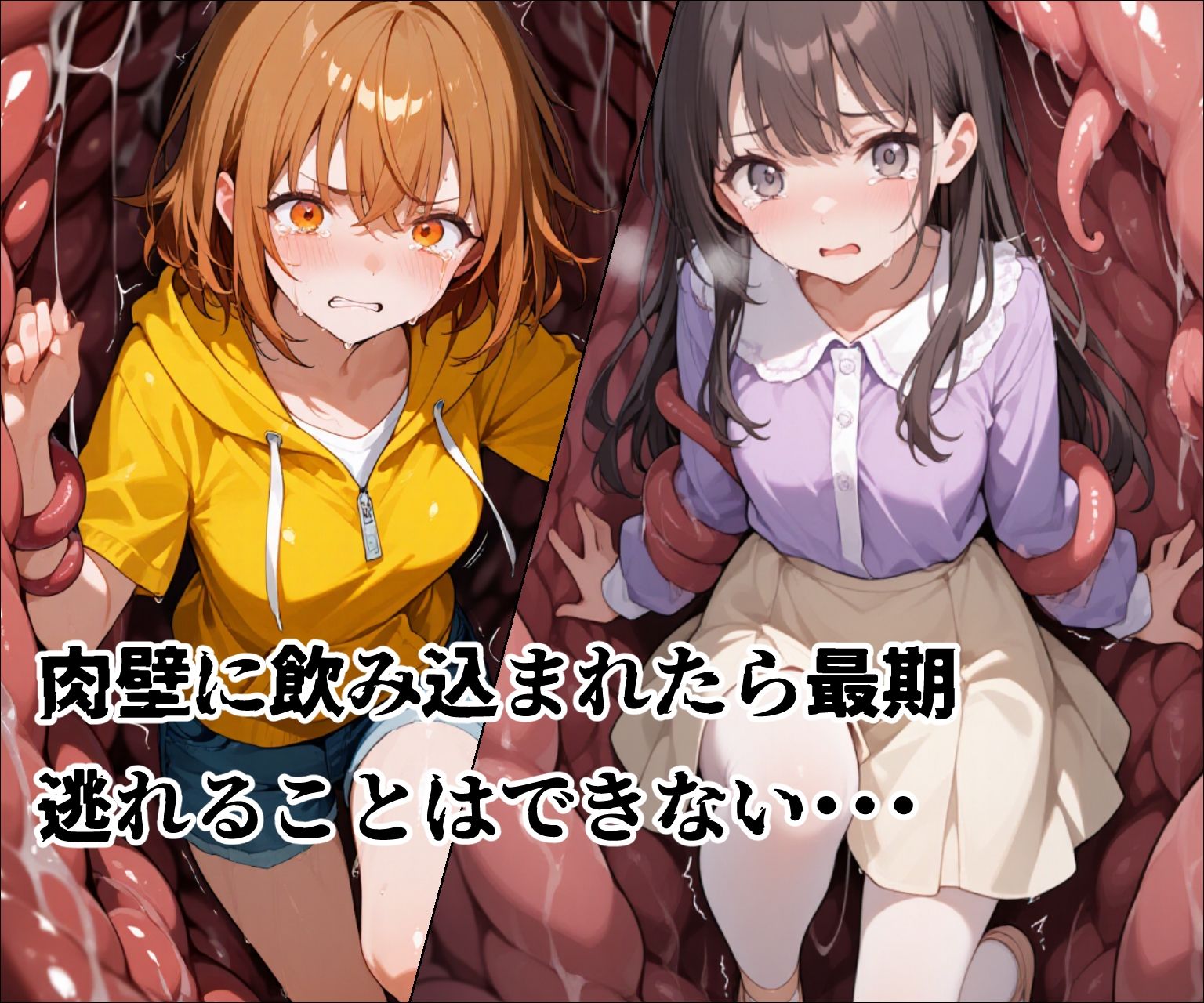 サンプル画像5:肉壁ノ檻 異形に捕らわれた女の子たちは丸呑みの末、終わらない快楽地獄に堕ちる…(えすおー) [d_661834]