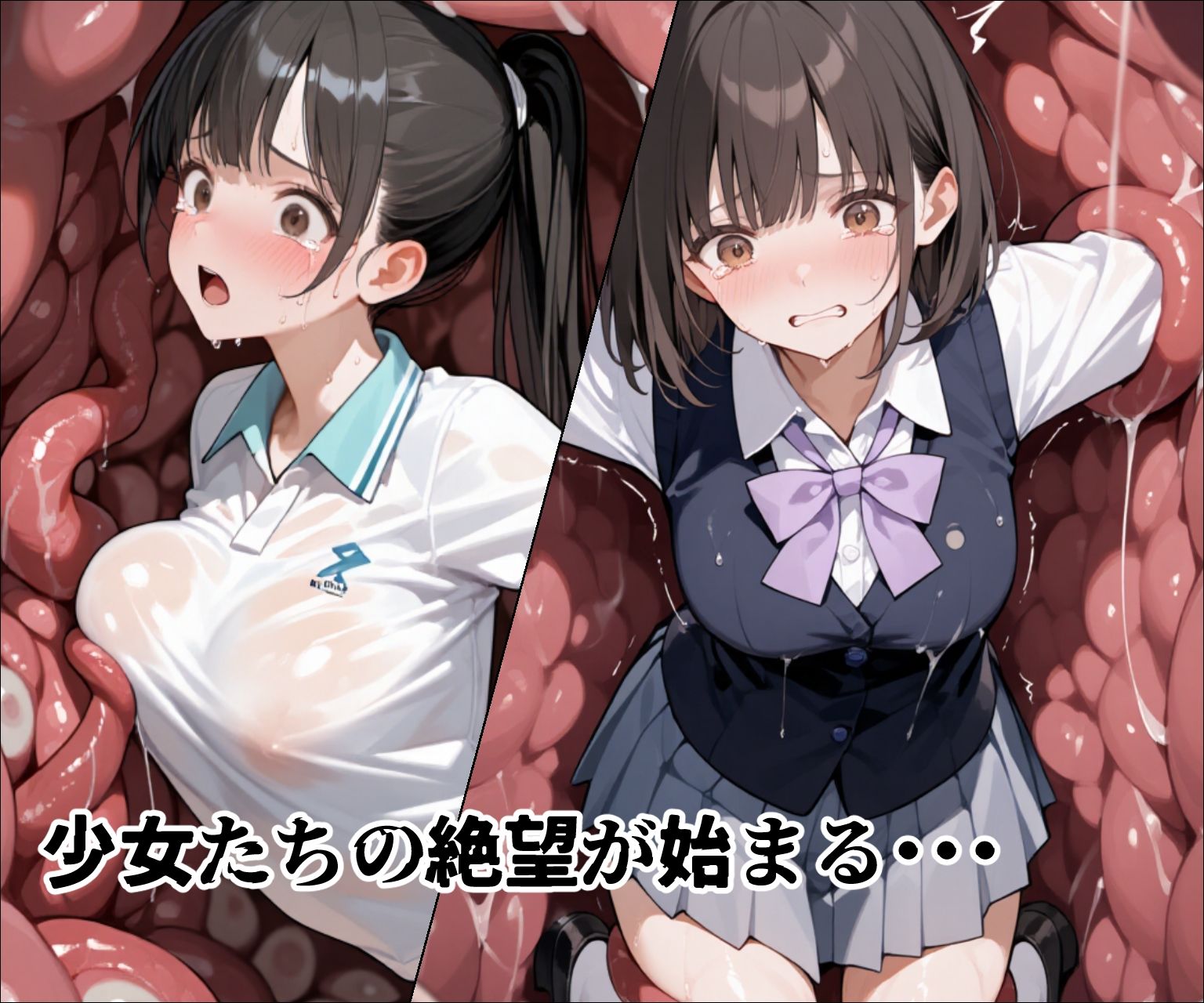 サンプル画像6:肉壁ノ檻 異形に捕らわれた女の子たちは丸呑みの末、終わらない快楽地獄に堕ちる…(えすおー) [d_661834]