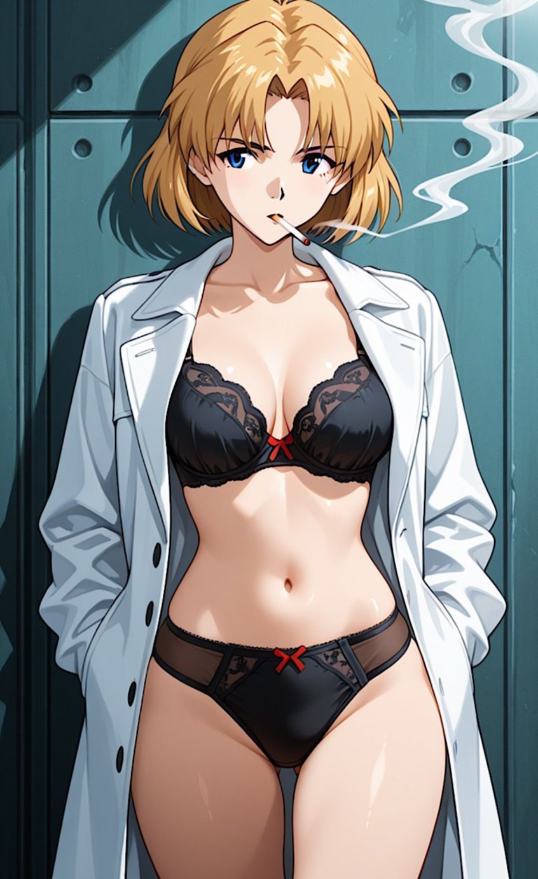 サンプル画像4:【女博士】黒下着以外ありえないわ！(紺のソックス) [d_661836]