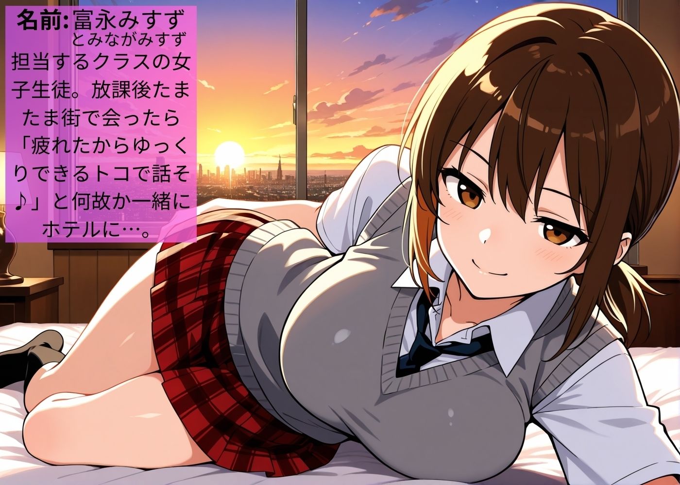 サンプル画像1:担任教師の僕に痴女ギャル生徒が甘い誘惑で迫ってくるんだが【淫乱】【女子校生】【中出し】【CG500枚】(BOCKI IN JAPAN Fes.) [d_662204]