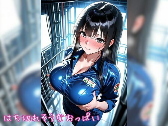 汗だく作業着と黒髪爆乳娘 〜仕事疲れの勤務中に何度も快楽悶絶絶頂オナニー〜【縦長500枚】 画像3