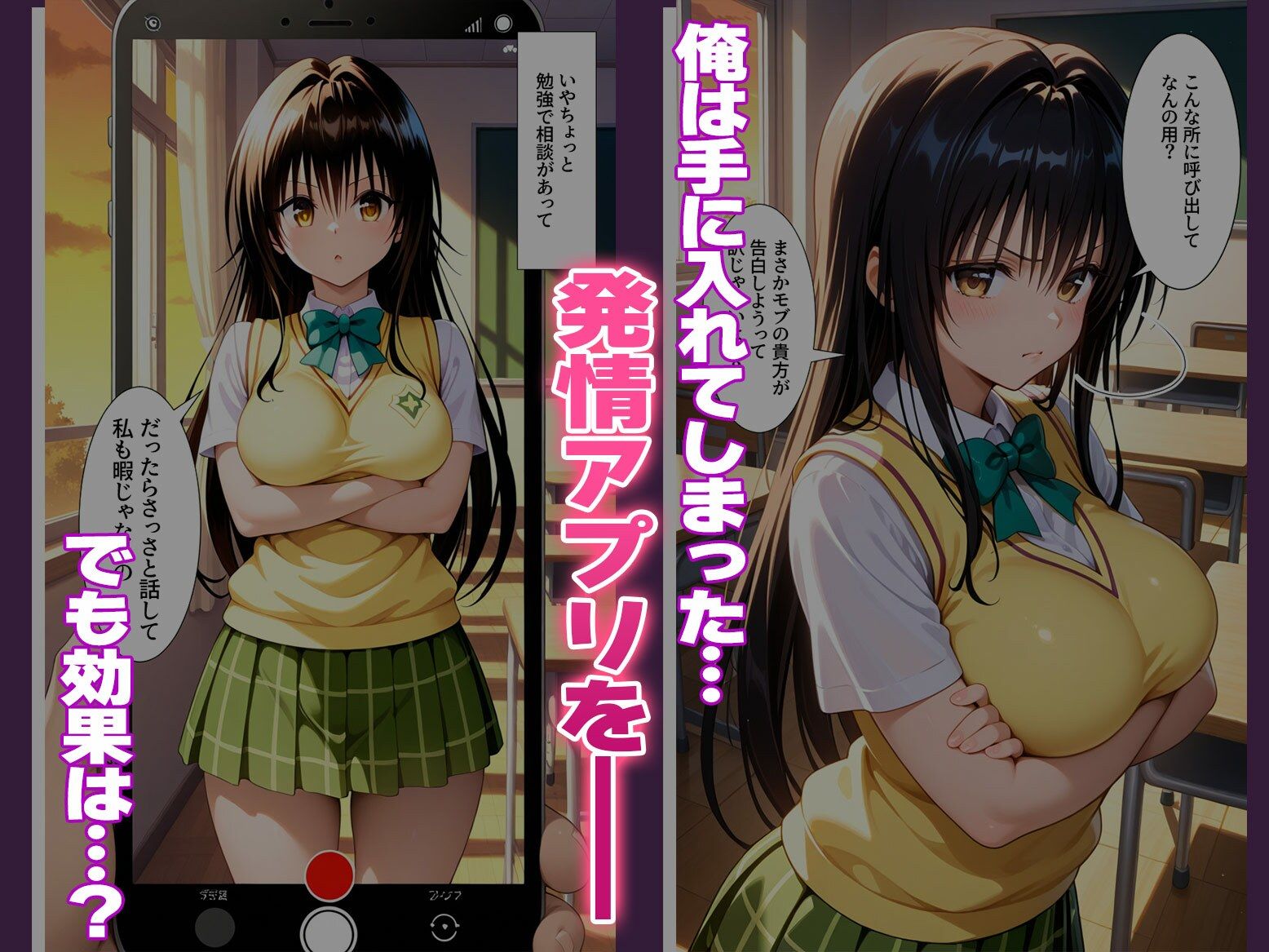 サンプル画像1:〜チートすぎる発情アプリ〜効果絶大絶頂教室 古手川唯編 Vol.1(エロテロ本舗) [d_662360]