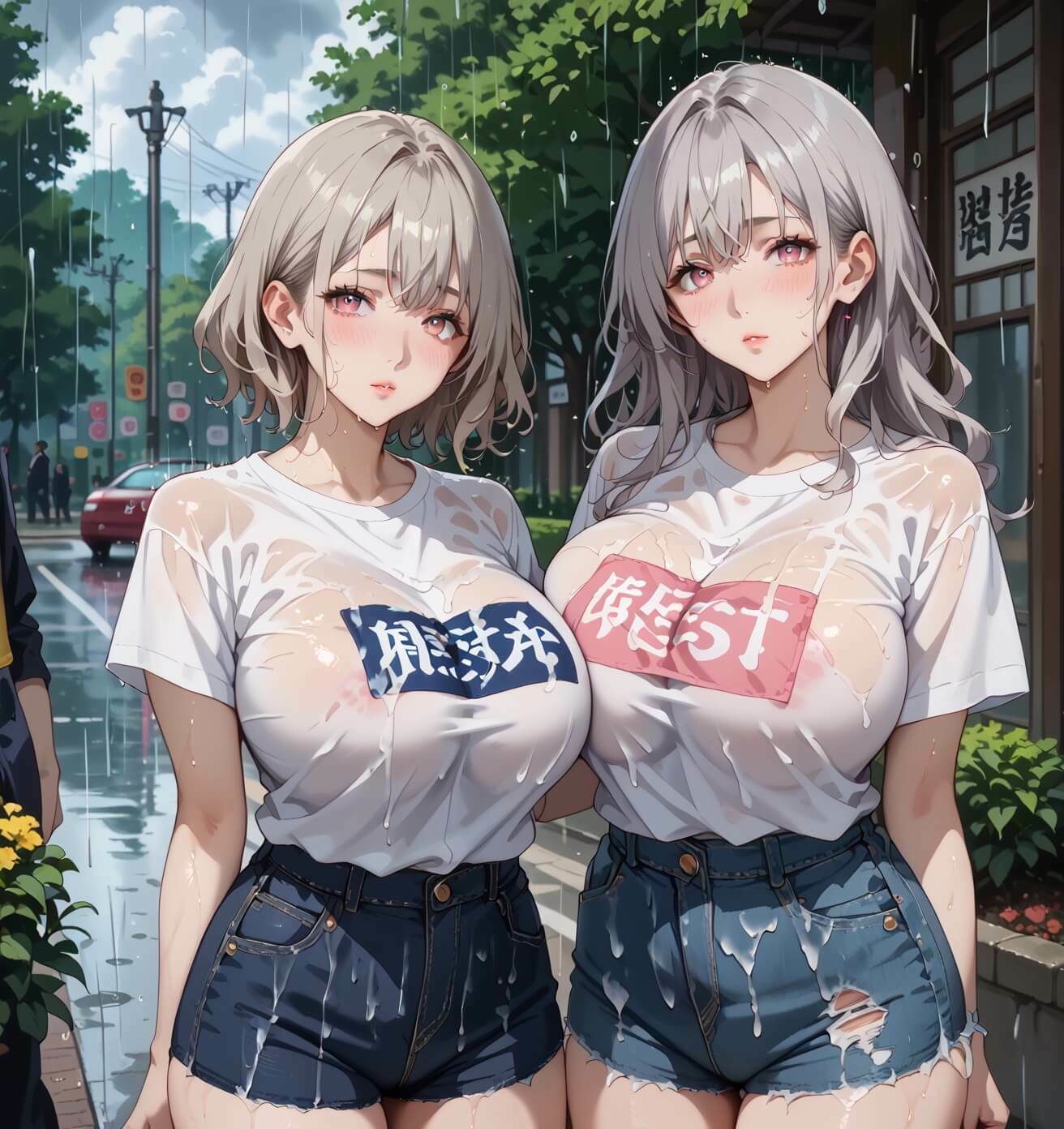 【エロ漫画】通り雨と、濡れた君が2〜張りつく服のエロさに我慢何てできない〜・270枚(ぷにぷに.com) d_662363
