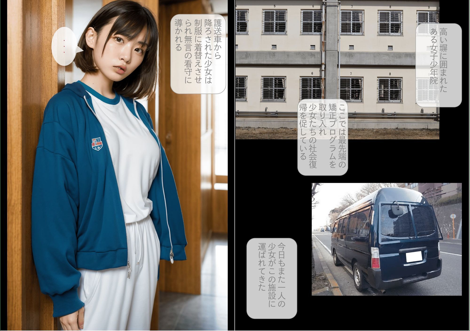 サンプル画像2:［ストーリー＋大量画像］カワイイのに素行不良少女！？人生舐めプのいじめ加害者 社会復帰のための矯正交尾女子少年院(顔面最強美双子（AI2Twins）) [d_662370]