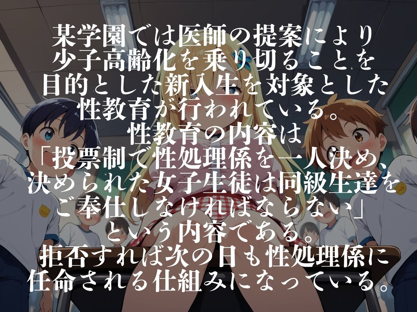 サンプル画像1:新入生性教育〜性処理係に任命された美少女達〜(変態ドクター) [d_662607]