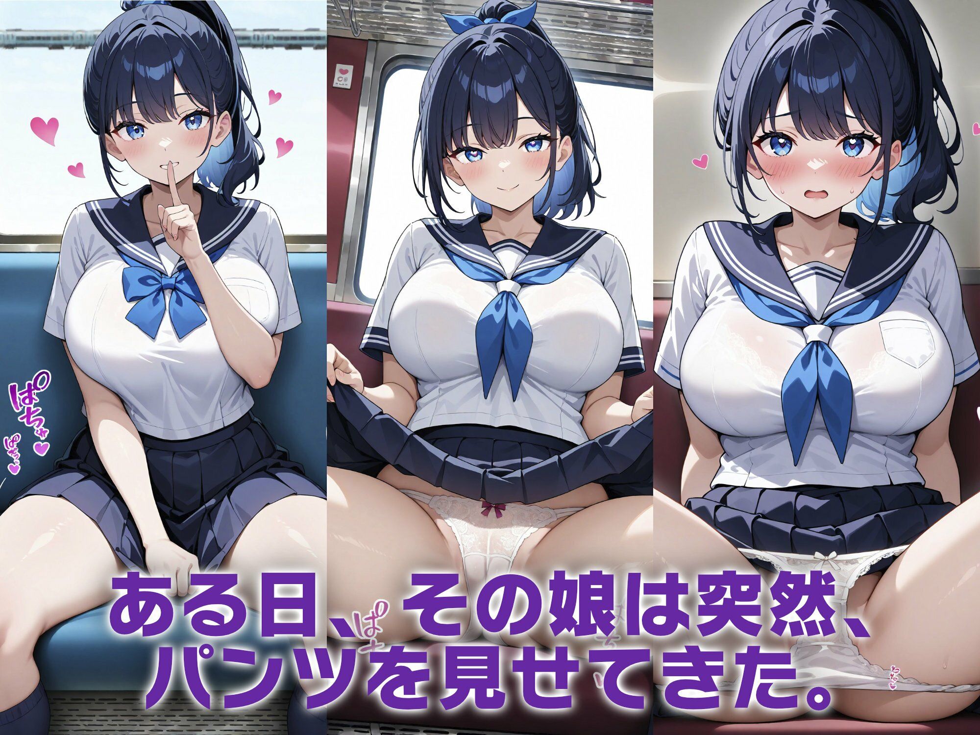 2人だけの電車で見せつけてくる娘に理性を失った僕は… 水野あい_2