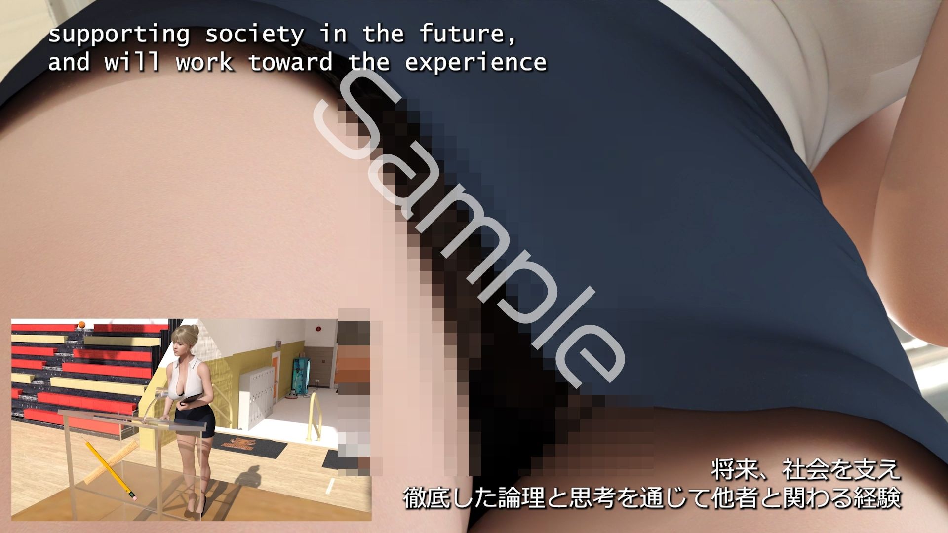 学生イングリッシュディベート全国大会に生徒会長 一ノ瀬廻里が臨む！Vol.01-P『国際ディベート協会のエレン・ベイカー先生（アジア太平洋局長・27歳女性）による開会の挨拶』（PV02:黒Tバックショーツ）_3
