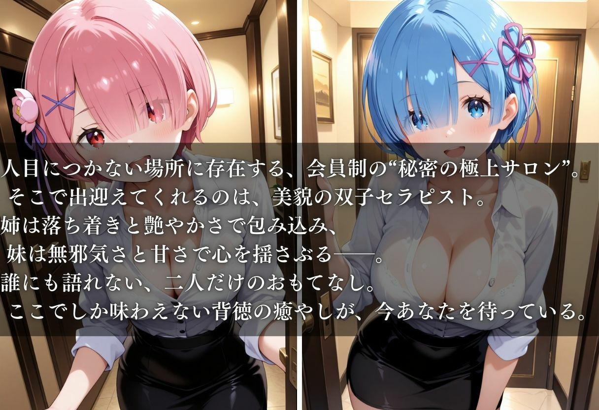 サンプル画像1:秘密の極上サロン〜双子セラピストのおもてなし〜 ラム＆レム編(ぎんなん) [d_663023]