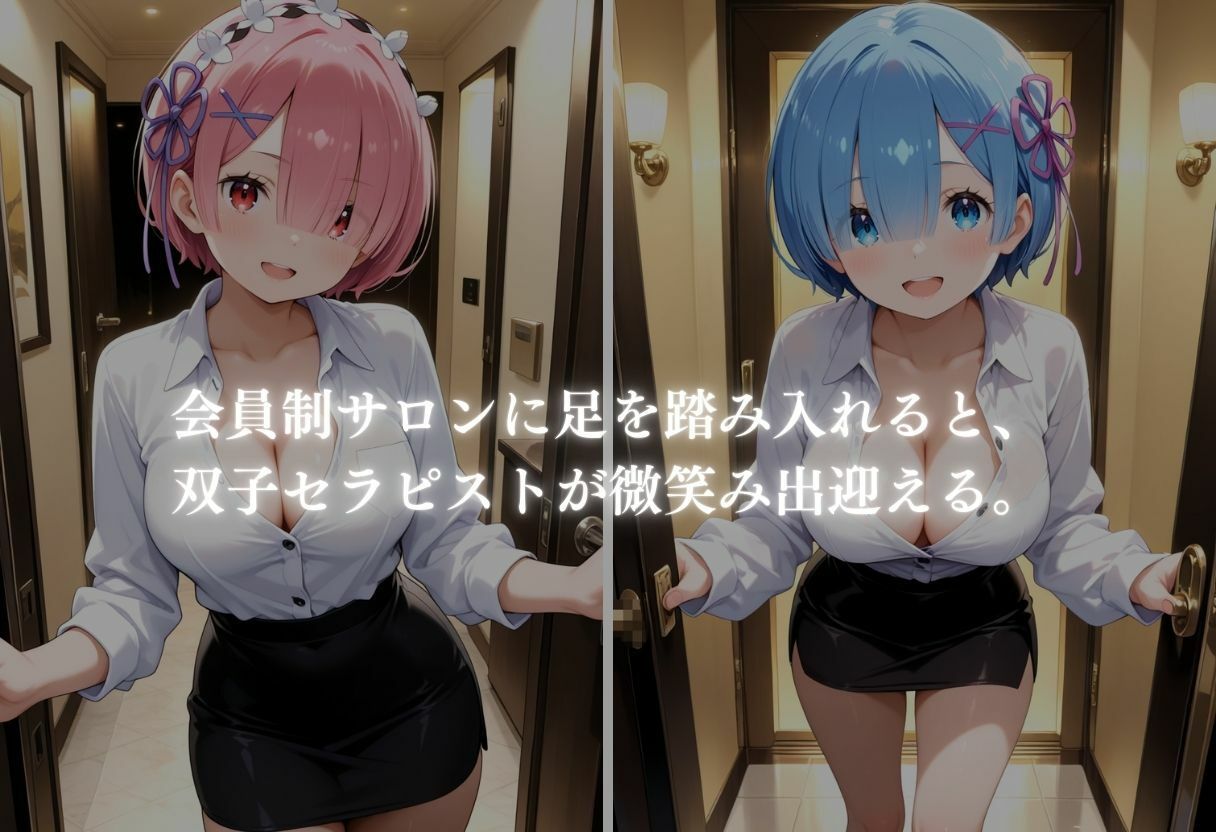 サンプル画像3:秘密の極上サロン〜双子セラピストのおもてなし〜 ラム＆レム編(ぎんなん) [d_663023]