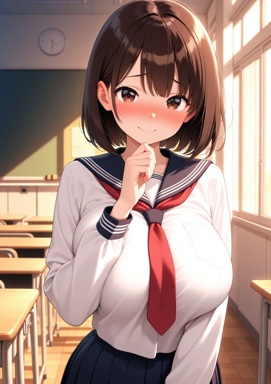 初恋の美少女と○校で再会。告った勢いで教室でセックス!校庭に人がいるのに巨乳に我慢できず2人だけでイチャイチャ開始! 画像1