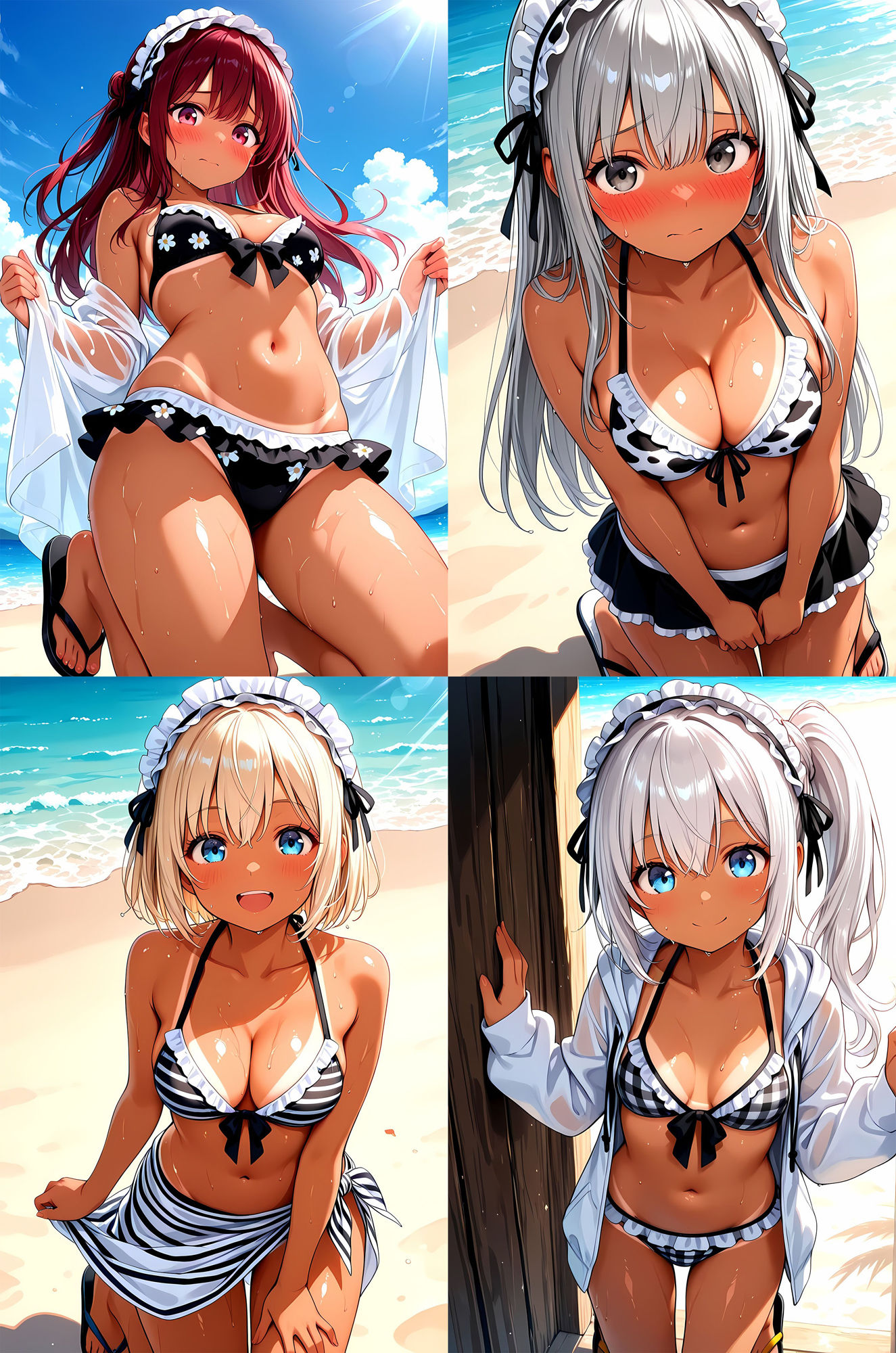 サンプル画像1:専属の性処理担当メイド達 日焼けメイド達とのバカンス(メイドRoom247) [d_663099]