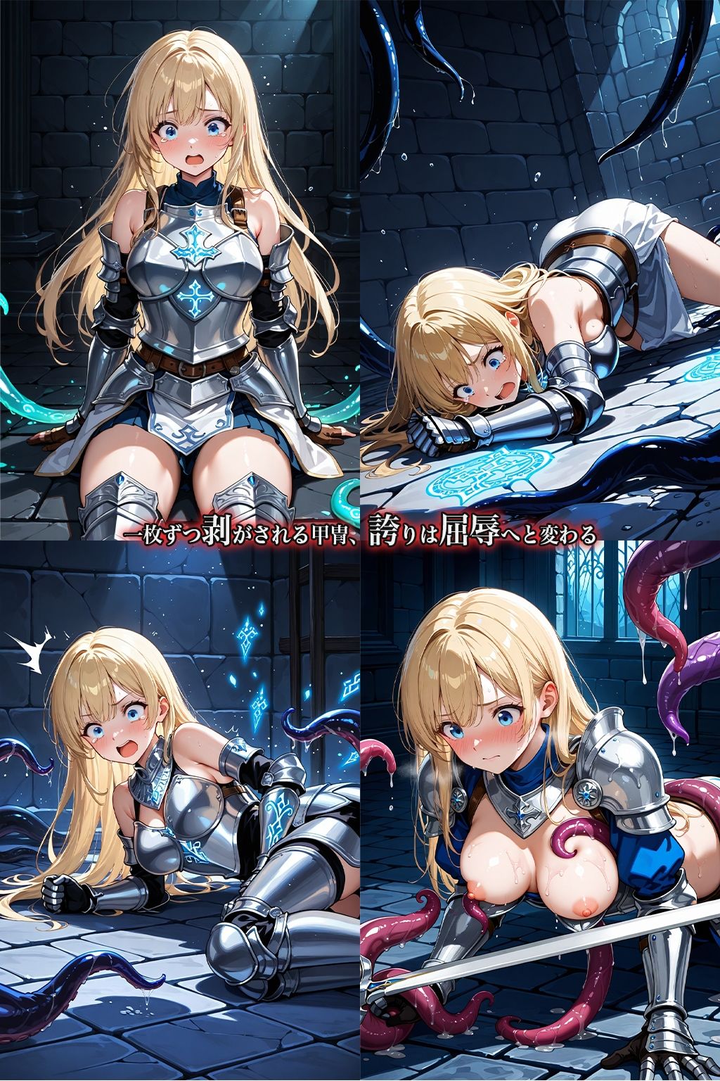 サンプル画像2:誇り高き女騎士は触手の迷宮に囚われる(幻視スタジオ) [d_663235]