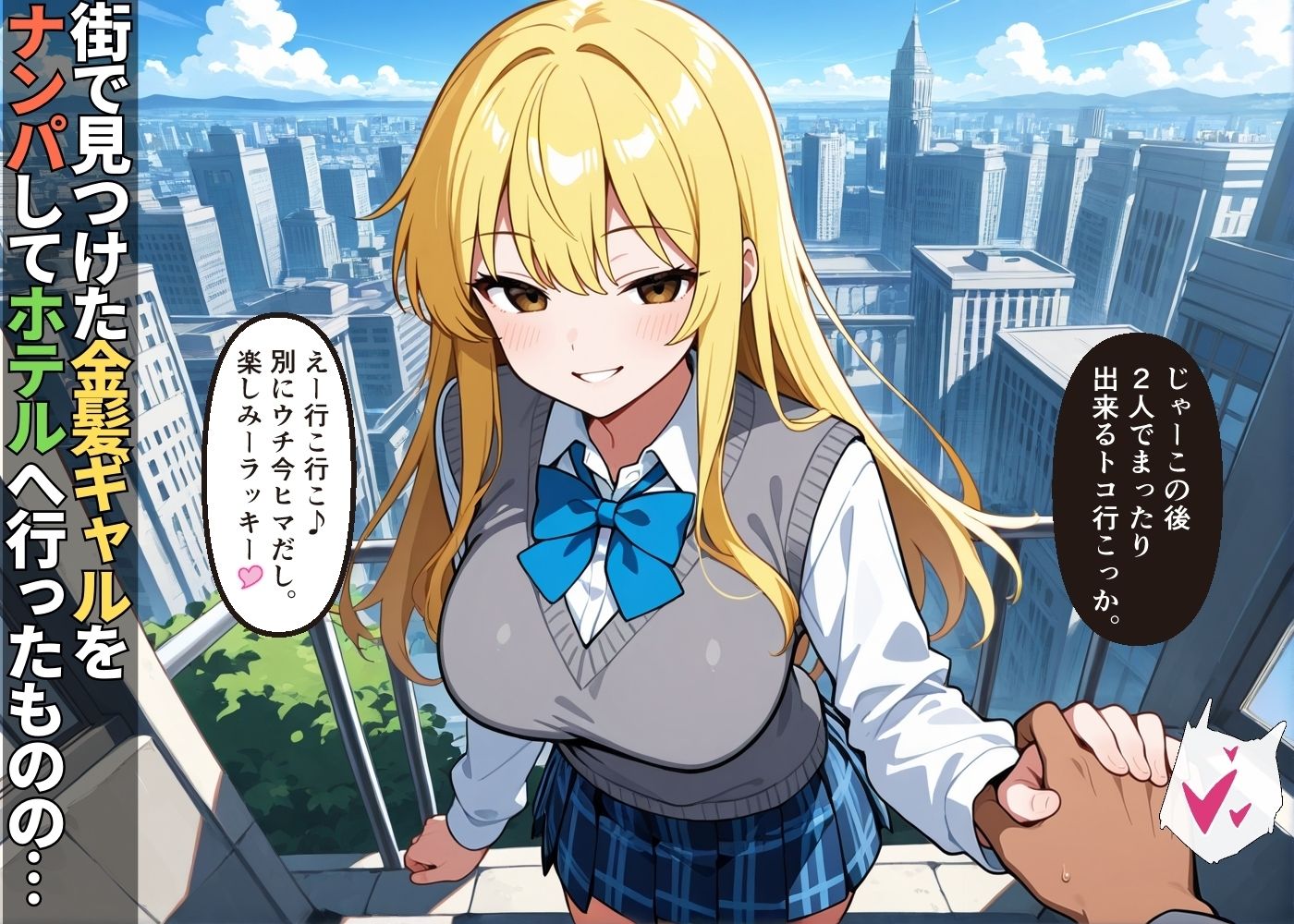 街でナンパしたギャルがヤリモクビッチ痴女で精子空っぽにされた件【女子校生】【誘い受け】【種付けプレス】【CG500枚】 画像1