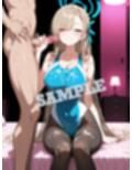 ブルアカ  アスナ  競泳水着黒ストッキングCG集