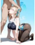 ブルアカ  アスナ  競泳水着黒ストッキングCG集