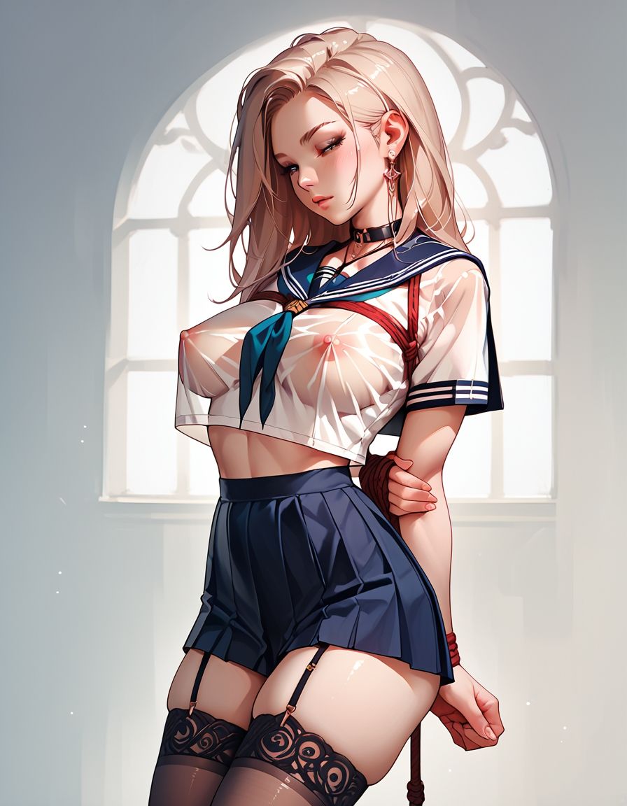 サンプル画像2:女子校生緊縛イラスト集1(同人集団とるとれす) [d_663435]