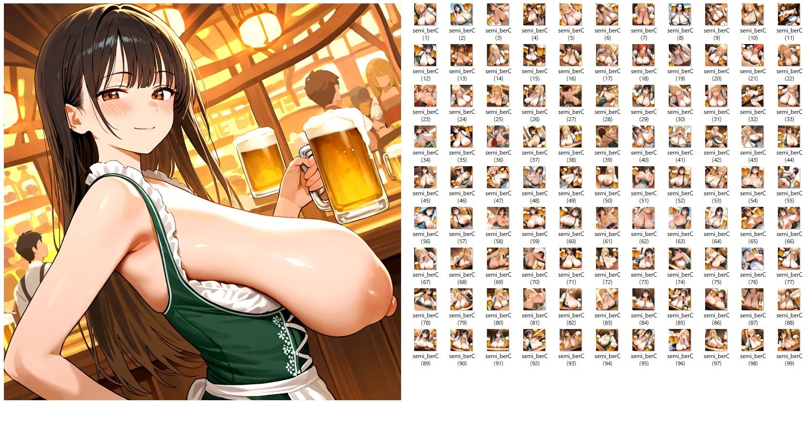 サンプル画像1:【在庫整理品】女の子がおっぱいを放り出してビール祭りを楽しむだけのCG集3/3コ目(YOG) [d_663566]