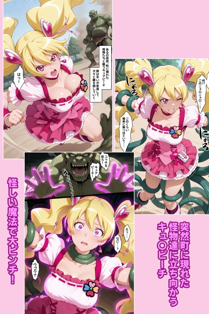 種付け怪人VSキュ〇ピーチ・敗北！ボロボロに負けて出産地獄、キュ〇ピーチの受難！ 画像1