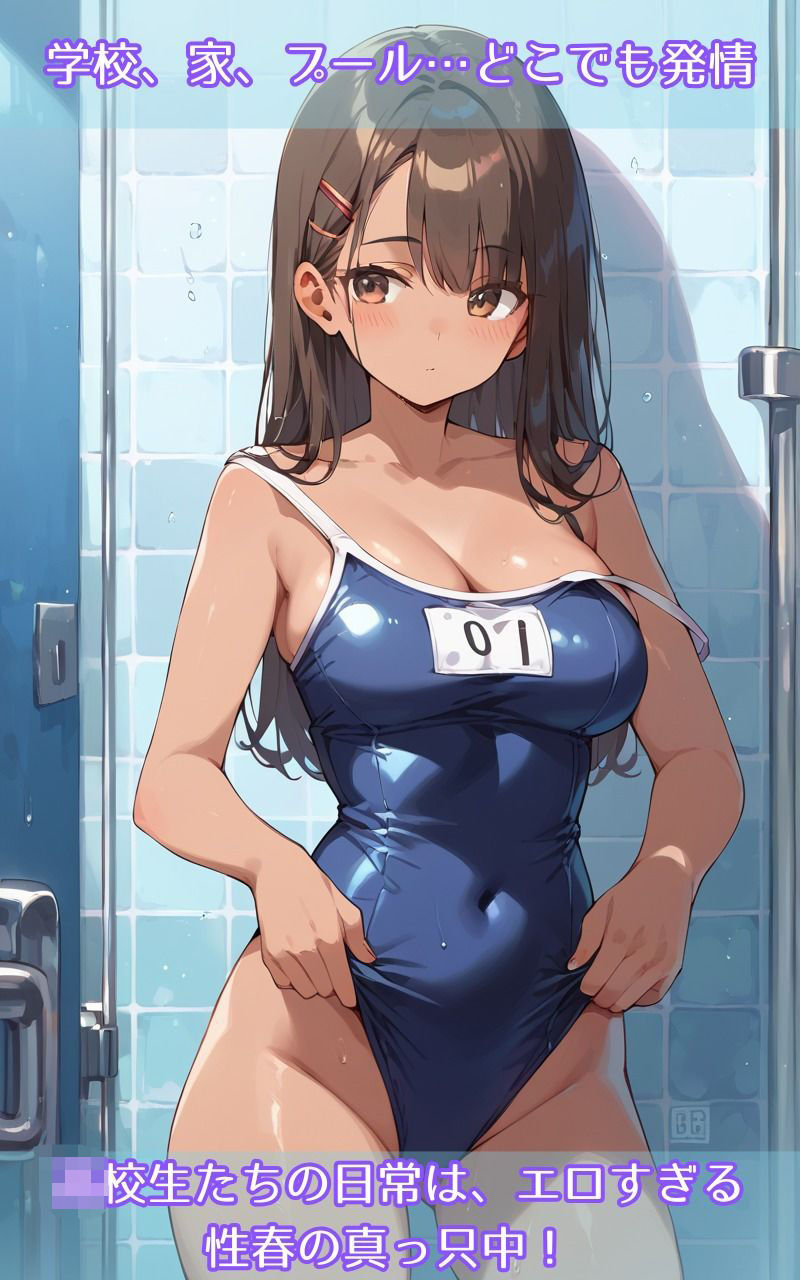 【エロ漫画】学校も家もプールも全部セックス三昧〜○校生のエロすぎる性春〜(へっぽこたろう) d_663712