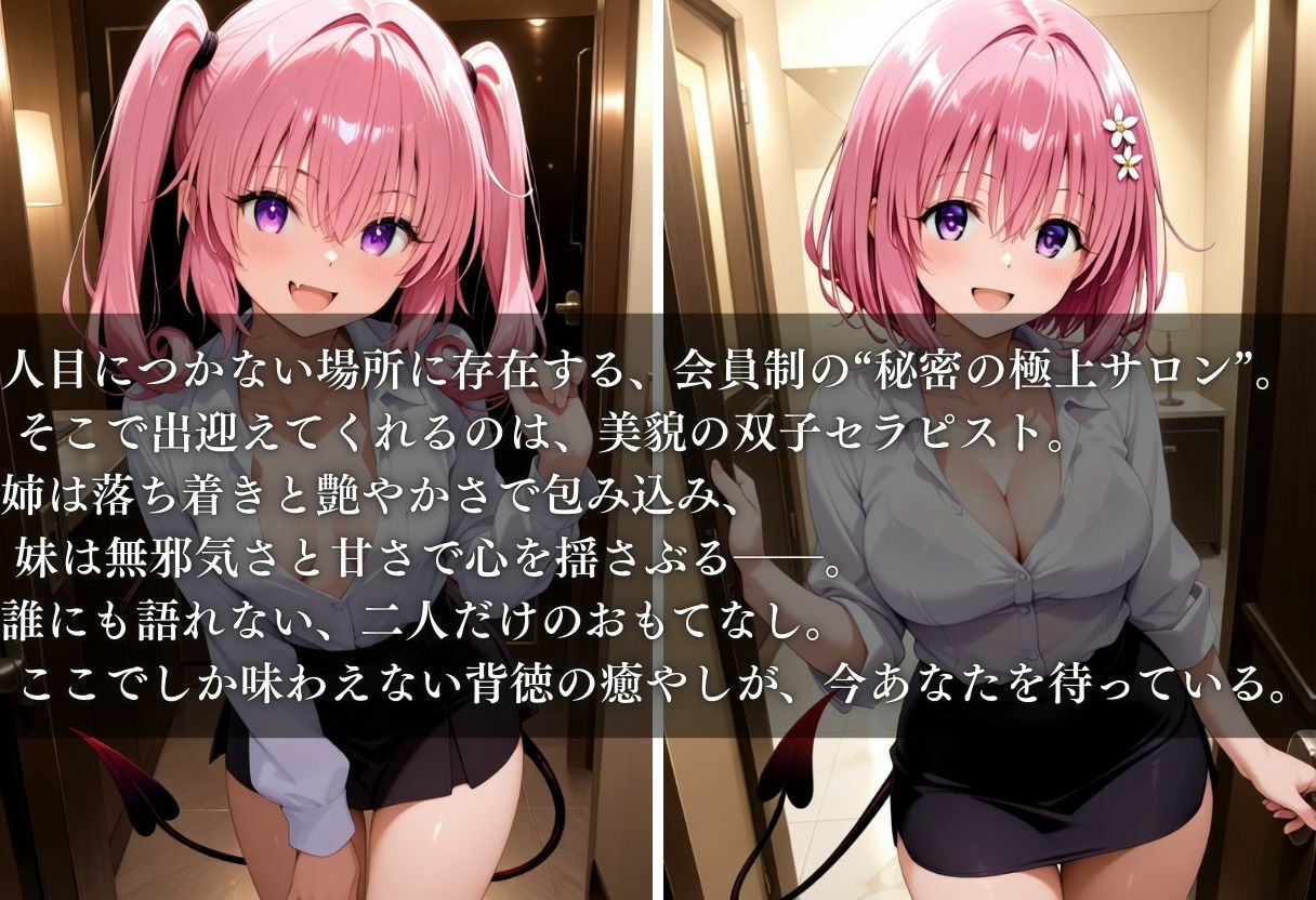 サンプル画像1:秘密の極上サロン〜双子セラピストのおもてなし〜 ナナ＆モモ編(ぎんなん) [d_663717]