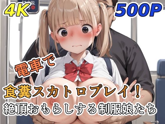 電車で食糞スカトロプレイ！絶頂おもらしする制服娘たち
