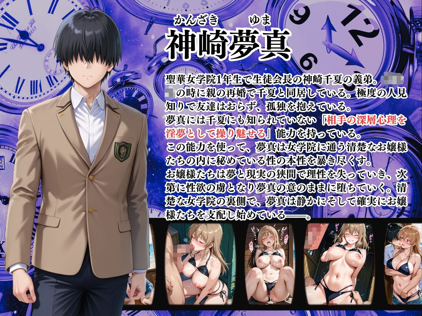 サンプル画像1:【4Kイラスト】淫夢堕_俺の淫夢で神崎千夏の本性を犯し尽くす！！（海の家編）(Re:ロード_聖華女学院) [d_663887]