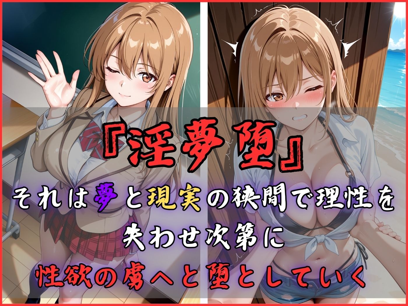 【4Kイラスト】淫夢堕_俺の淫夢で神崎千夏の本性を犯し尽くす！！（海の家編） 画像3