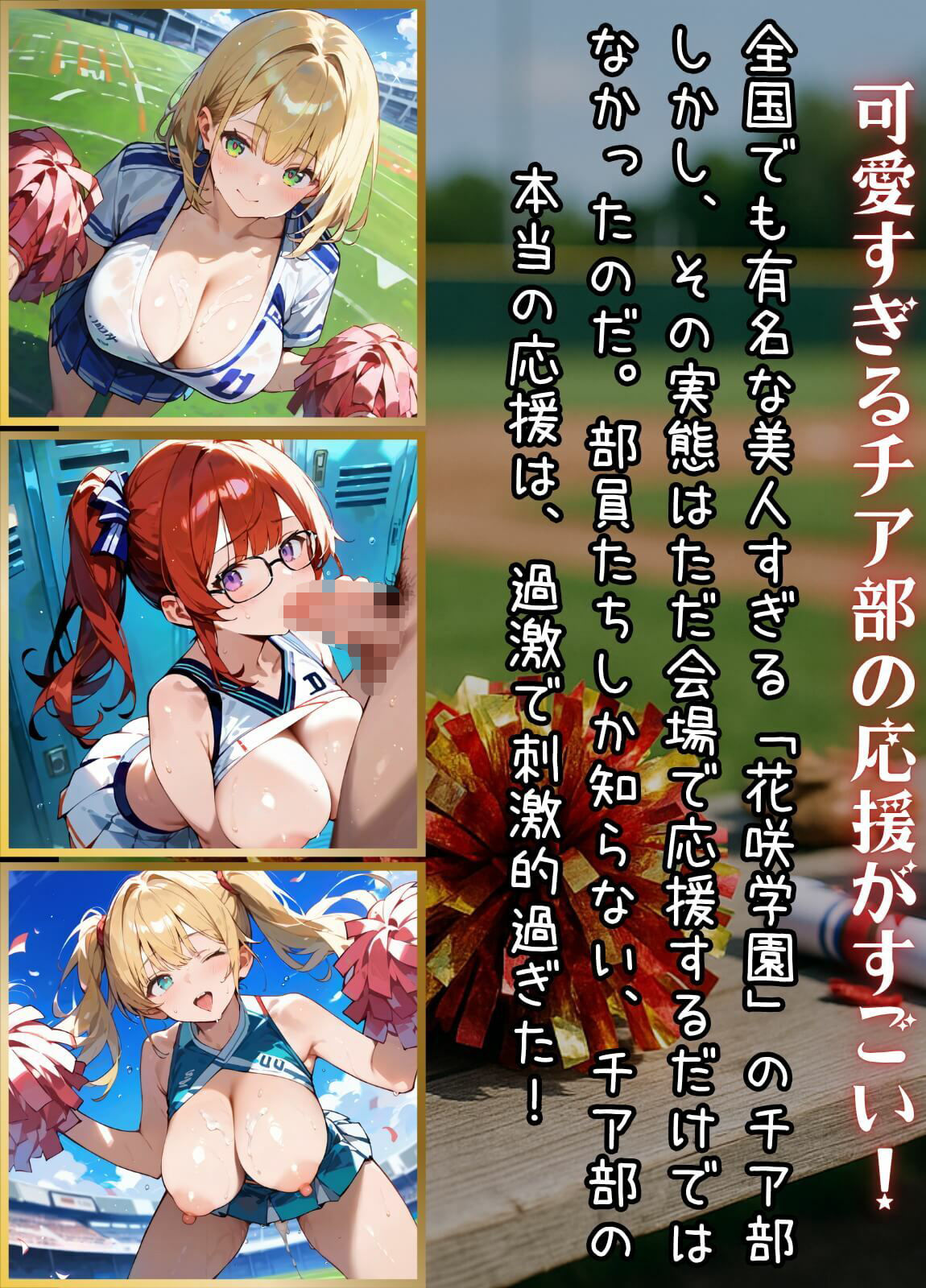 サンプル画像1:応援だけじゃ、物足りない！！エールは体で送ります！！！4【厳選CG210枚収録】(おねだり本舗) [d_664606]