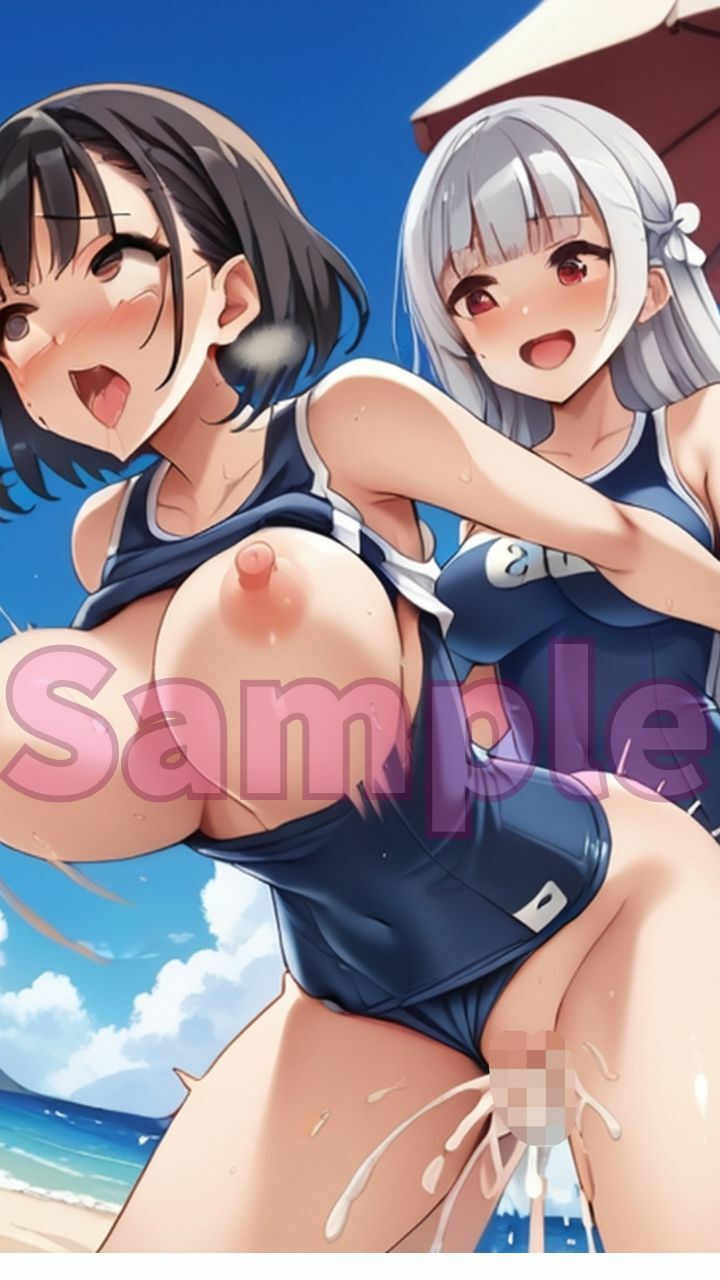 夏だ！海だ！スクール水着＆ふたなり美女たちとビーチで大乱交パート3 画像10