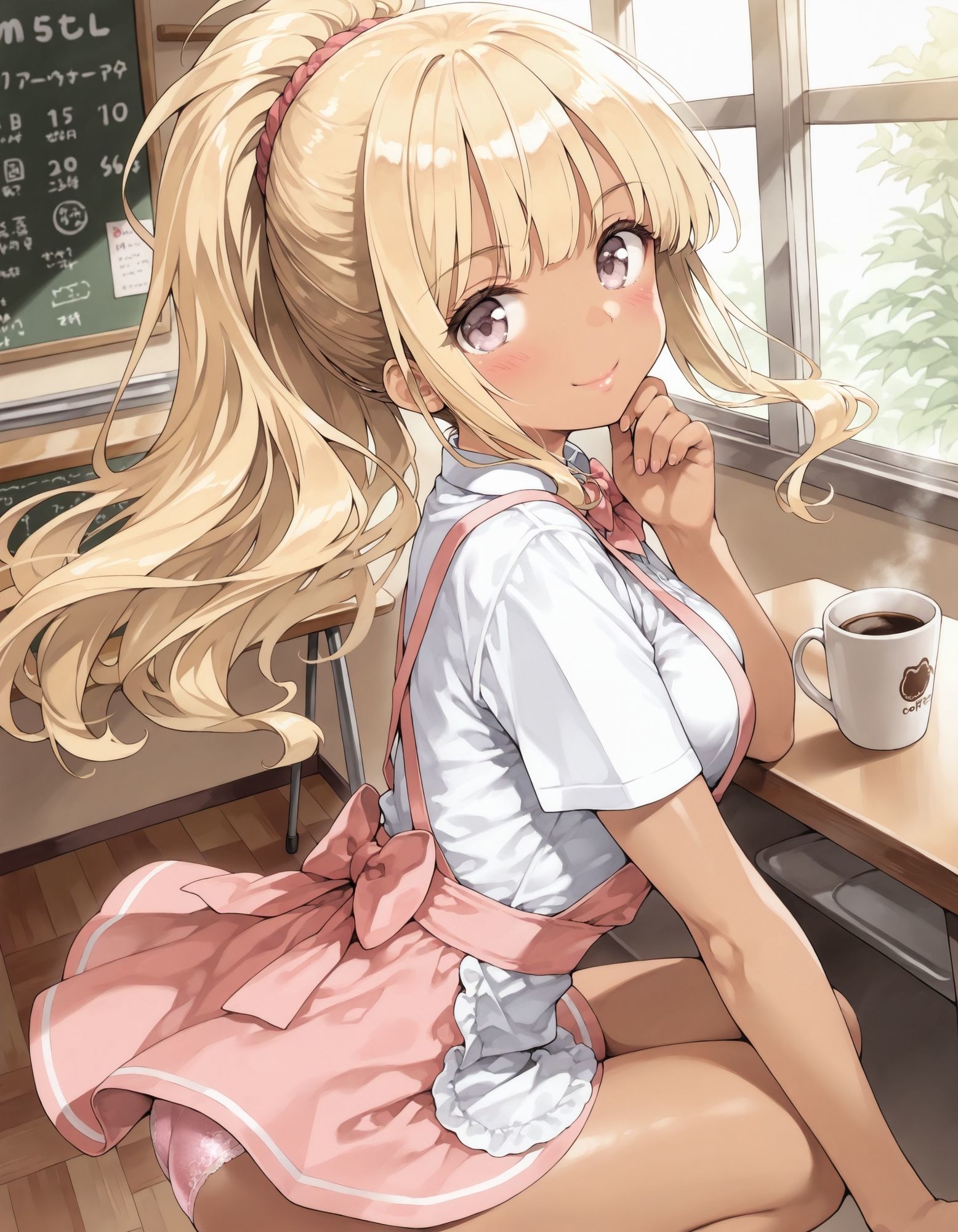 サンプル画像2:黒ギャルウェイトレスのしゃがみパンチラ(D.P.H.) [d_665111]