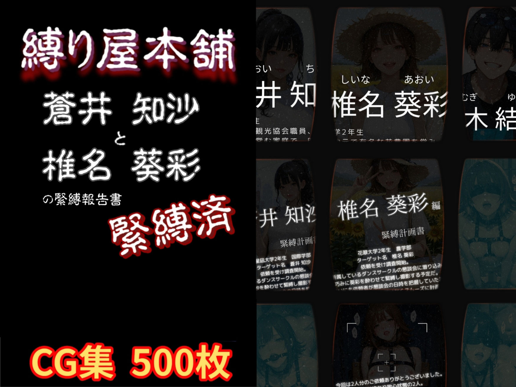 サンプル画像1:縛り屋本舗〜蒼井 知沙と椎名 葵彩の緊縛報告書(mapuememaru) [d_665287]