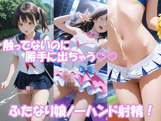 触ってないのに勝手に出ちゃう！ふたなり娘ノーハンド射精