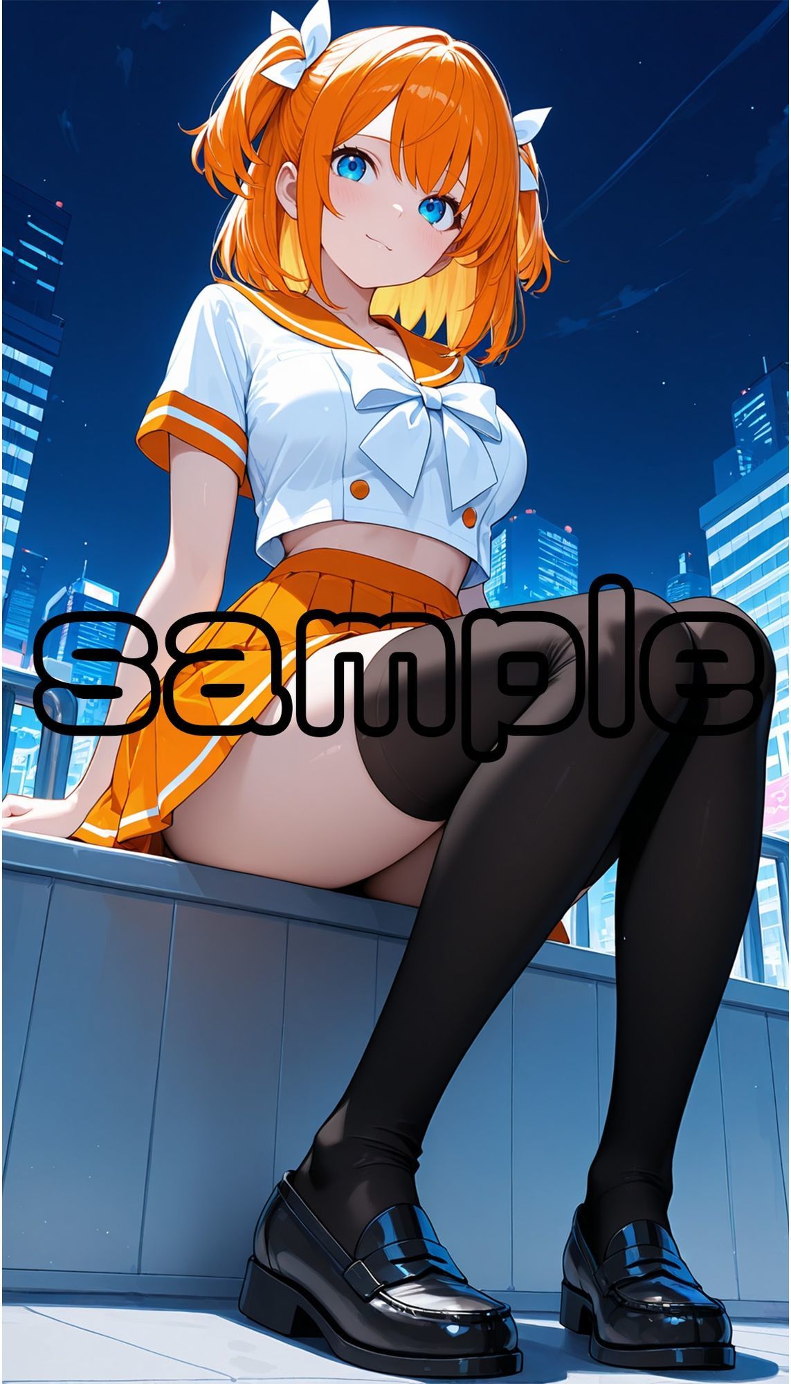 サンプル画像3:絶対領域〜黒ニーハイソックスの太ももを眺める〜（JK制服編）2縦型(120×75の部屋) [d_665873]