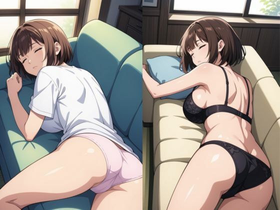 サンプル画像4:無防備な瞬間  寝ている隙にいたずら(AI結) [d_665966]