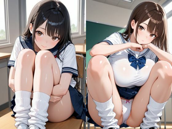 サンプル画像1:クラスの巨乳ギャルたちと教室での甘い放課後(竿フランク) [d_665968]