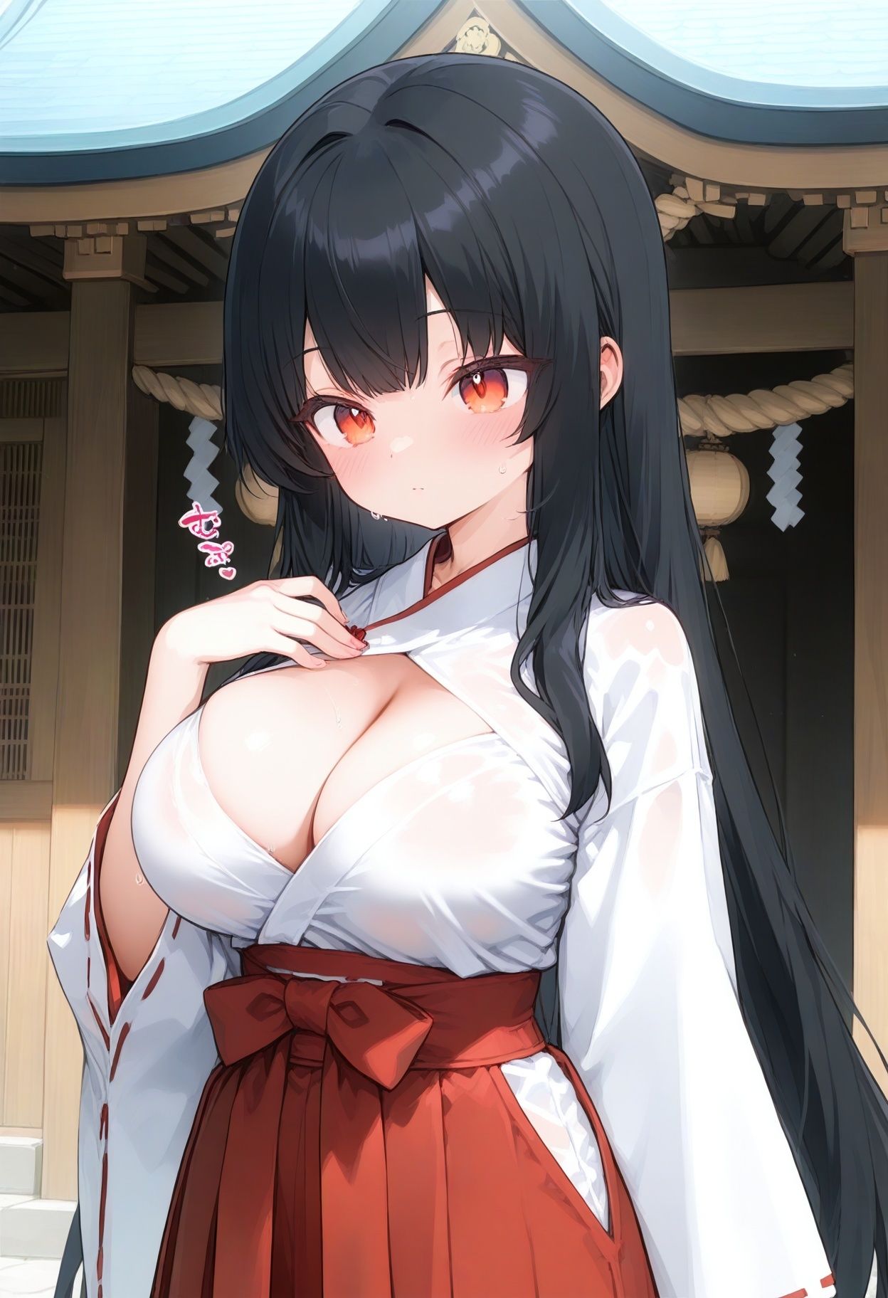 サンプル画像1:巫女様の裏仕事:神聖な衣を脱ぎ捨て、裏神事で淫らに舞う(こしあん先生) [d_666194]