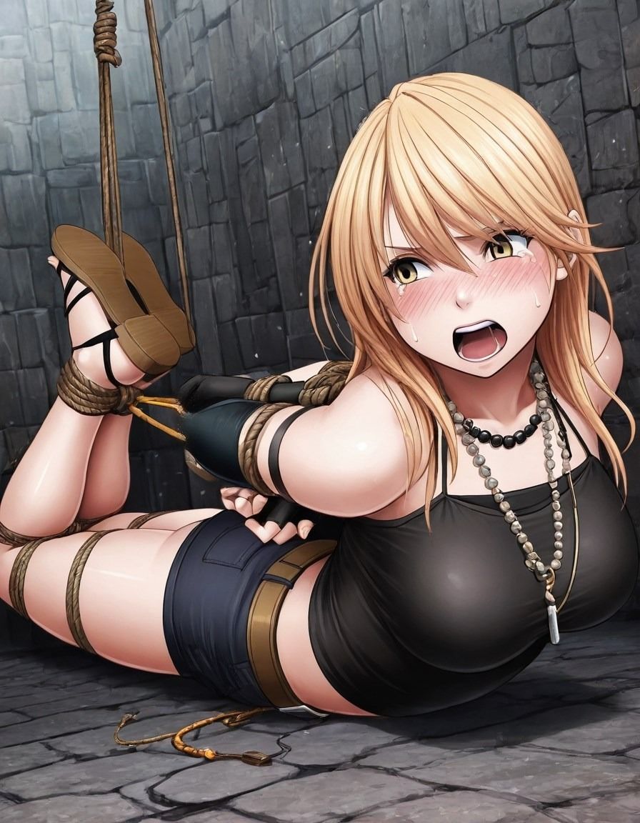 縄で縛られてる川澄カグヤ