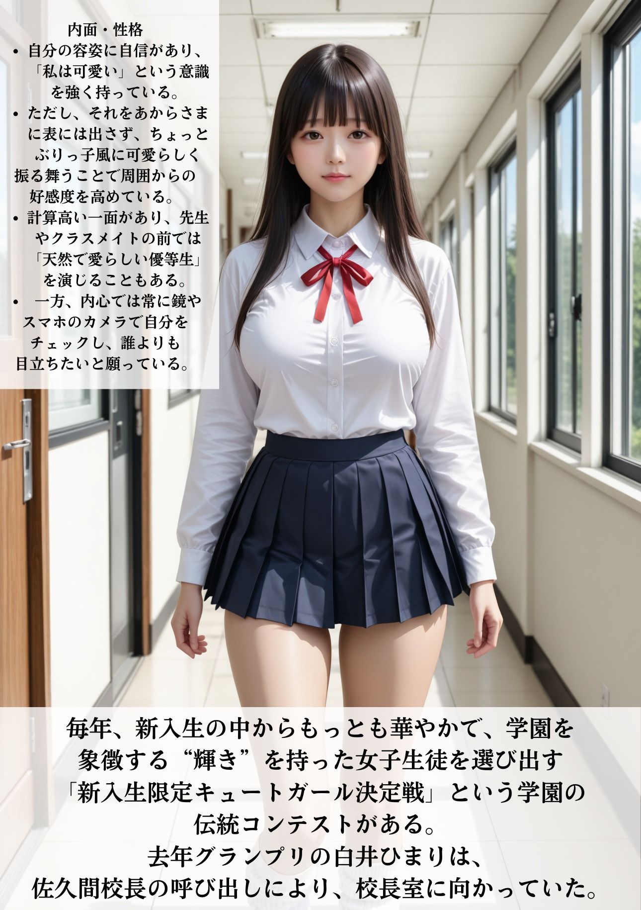 サンプル画像4:催淫洗脳            学校パンフモデル    広報活動(シロウトAI美女AMU) [d_666200]