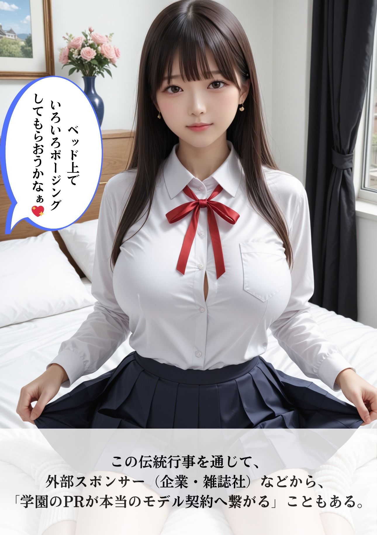 サンプル画像6:催淫洗脳            学校パンフモデル    広報活動(シロウトAI美女AMU) [d_666200]