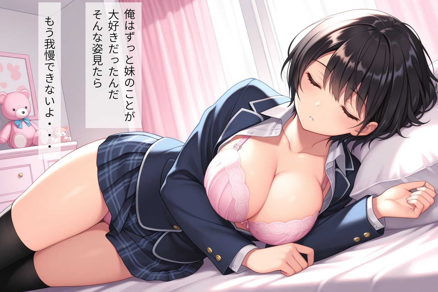 サンプル画像3:妹のことが大好きすぎて寝込み襲っちゃった話し(桃尻娘) [d_666336]