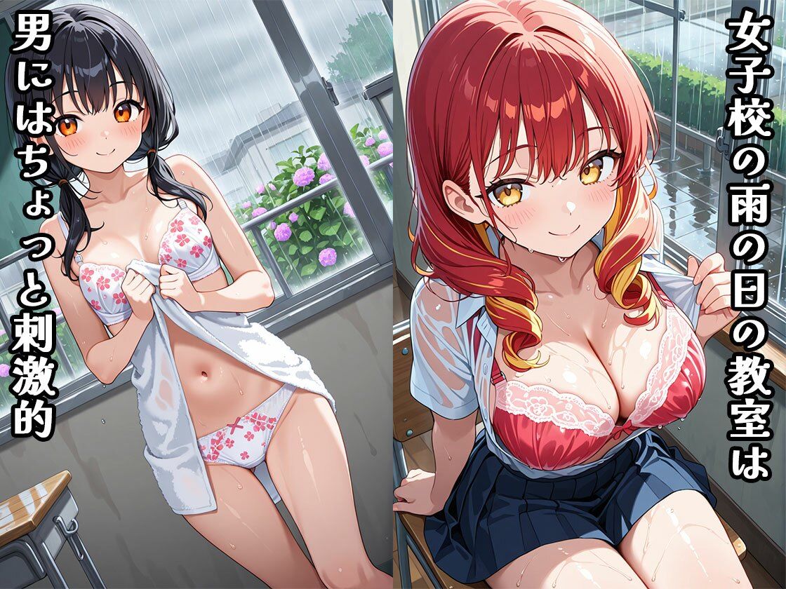 雨の日、女子校の教室に男教師が入ったら（CG100枚） 画像1