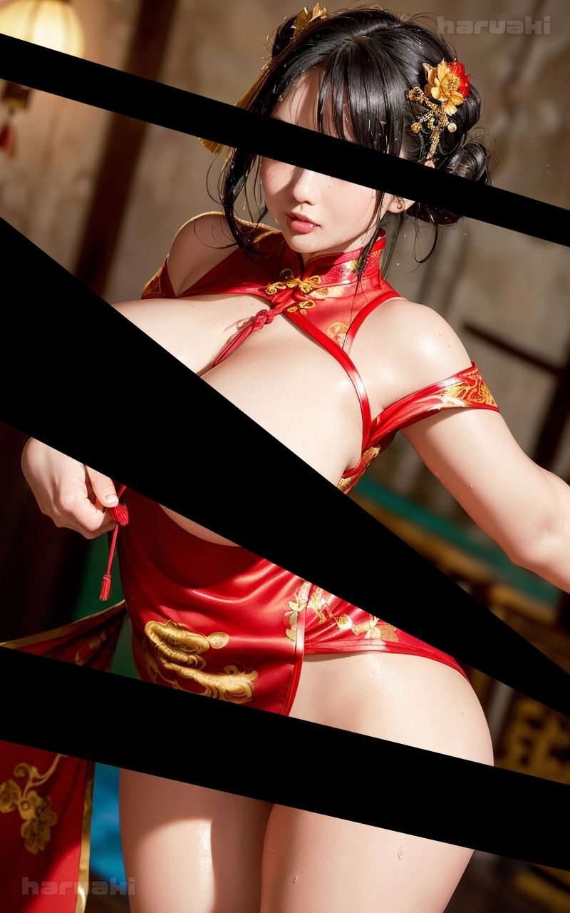 【AIグラビア巨乳美女写真集】Vol.23中華ウェイトレスの天使さん センシティブまとめ 画像2