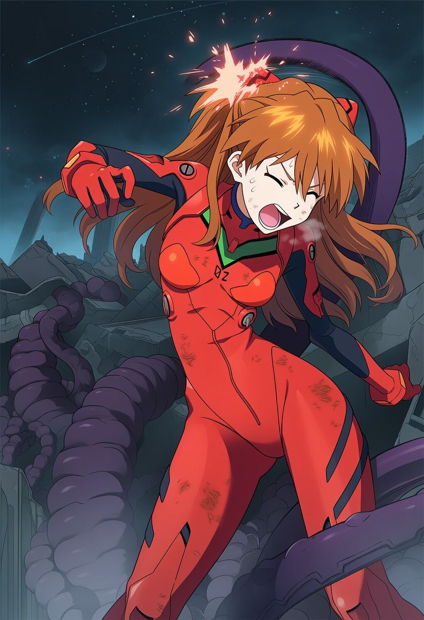 アスカ vs ぬるぬる触手 画像5