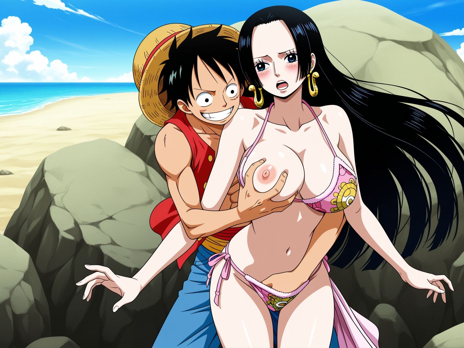 サンプル画像1:ハンコックと浜辺でイチャラブSEX(ゆーかりさん) [d_666701]