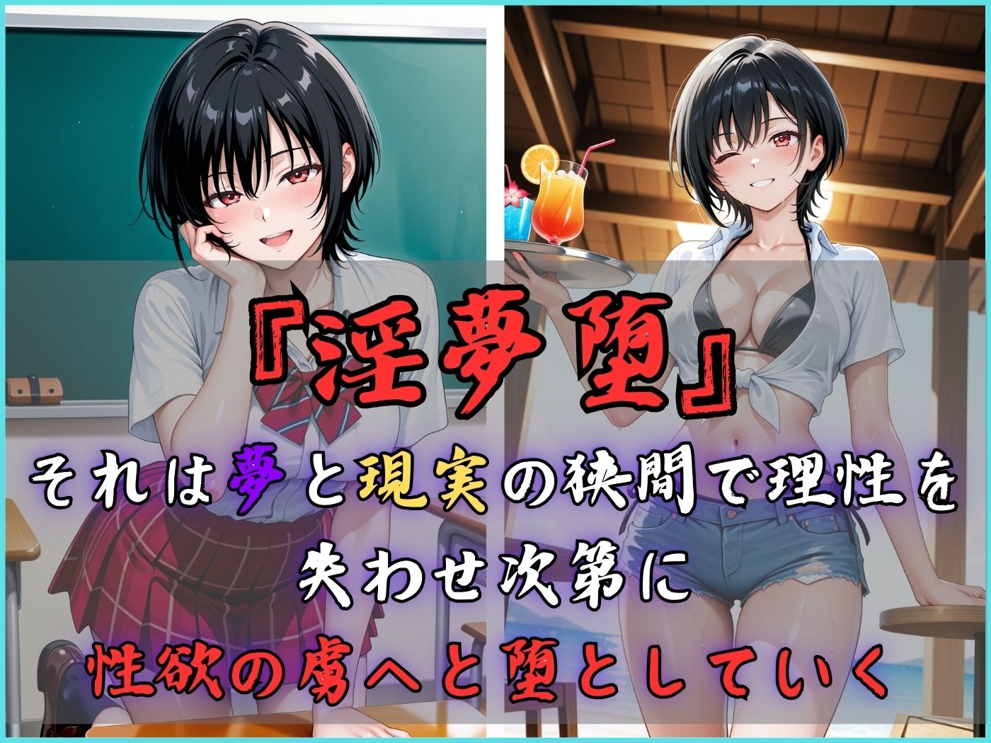 【4Kイラスト】淫夢堕_俺の淫夢で橘愛理の本性を犯し尽くす！！（海の家編） 画像3