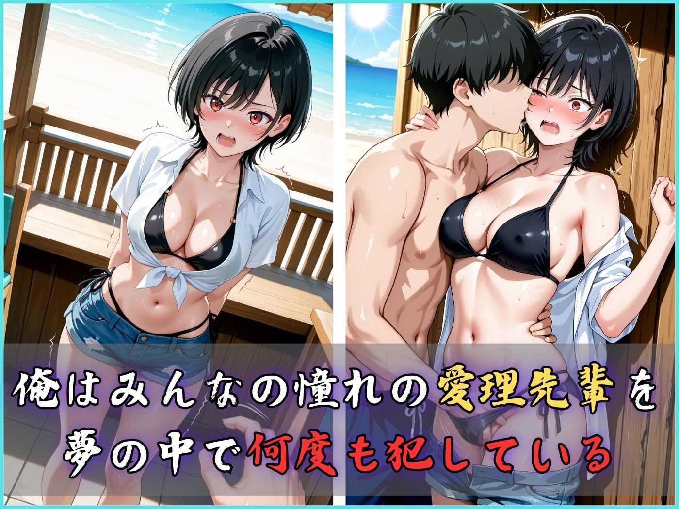 サンプル画像4:【4Kイラスト】淫夢堕_俺の淫夢で橘愛理の本性を犯し尽くす！！（海の家編）(Re:ロード_聖華女学院) [d_666779]